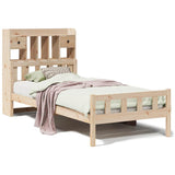 Letto Libreria senza Materasso 90x190 cm Legno Massello Pino