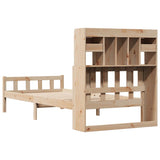 Letto Libreria senza Materasso 90x190 cm Legno Massello Pino