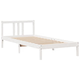Letto Libreria senza Materasso Bianca 90x200 cm Legno di Pino