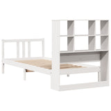 Letto Libreria senza Materasso Bianca 90x200 cm Legno di Pino