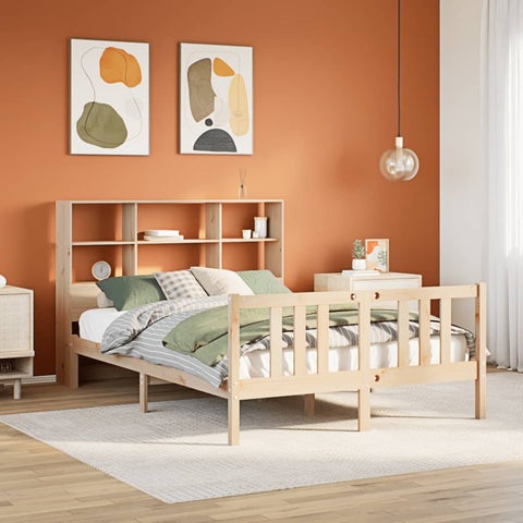 Letto Libreria senza Materasso 120x200cm Legno Massello di Pino