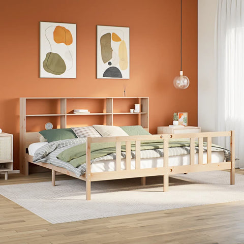 Letto Libreria senza Materasso 180x200 cm in Legno di Pino