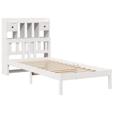 Letto Libreria senza Materasso Bianca 90x200 cm Legno di Pino