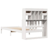 Letto Libreria senza Materasso Bianca 90x200 cm Legno di Pino