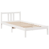 Letto Libreria senza Materasso Bianca 90x200 cm Legno di Pino