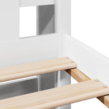 Letto Libreria senza Materasso Bianca 90x200 cm Legno di Pino