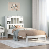 Letto Libreria senza Materasso Bianca 90x200 cm Legno di Pino