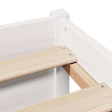 Letto Libreria senza Materasso Bianco 90x190 cm Massello Pino