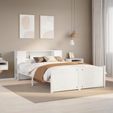 Letto Libreria senza Materasso Bianco 140x190 cm Legno di Pino