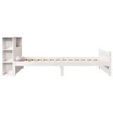 Letto Libreria senza Materasso Bianco 90x190 cm Massello Pino