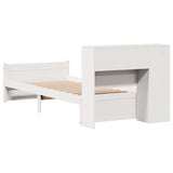 Letto Libreria senza Materasso Bianco 90x190 cm Massello Pino