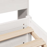 Letto Libreria senza Materasso Bianco 90x190 cm Massello Pino