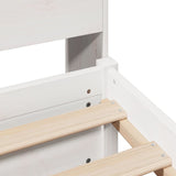 Letto Libreria senza Materasso Bianca 90x200 cm Legno di Pino