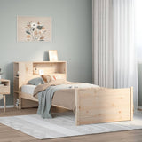 Letto Libreria senza Materasso 100x200 cm in Legno di Pino