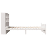 Letto Libreria senza Materasso Bianco 90x190 cm Massello Pino