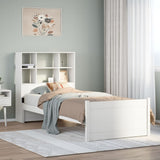 Letto Libreria senza Materasso Bianco 90x190 cm Massello Pino