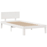 Letto Libreria senza Materasso Bianco 120x200 cm Legno di Pino