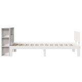 Letto Libreria senza Materasso Bianca 90x200 cm Legno di Pino