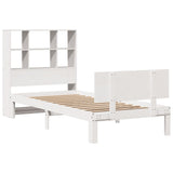 Letto Libreria senza Materasso Bianca 90x200 cm Legno di Pino