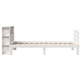Letto Libreria senza Materasso Bianco 90x190 cm Massello Pino