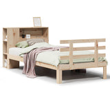 Letto Libreria senza Materasso 90x200 cm Legno Massello Pino