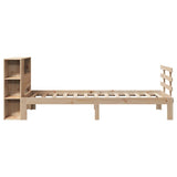 Letto Libreria senza Materasso 90x200 cm Legno Massello Pino