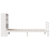 Letto Libreria senza Materasso Bianco 90x190 cm Massello Pino