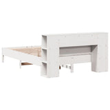 Letto Libreria senza Materasso Bianco 120x200 cm Legno di Pino