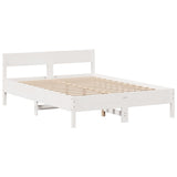 Letto Libreria senza Materasso Bianco 120x200 cm Legno di Pino