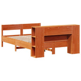 Letto Libreria senza Materasso Marrone Cera 120x200 cm in Pino