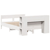 Letto Libreria senza Materasso Bianco 120x190 cm Legno di Pino