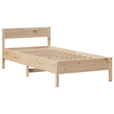 Letto Libreria senza Materasso 90x190 cm Legno Massello Pino