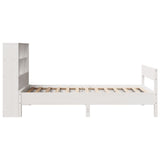 Letto Libreria senza Materasso Bianco 90x190 cm Massello Pino