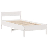 Letto Libreria senza Materasso Bianco 90x190 cm Massello Pino
