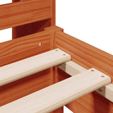 Letto Libreria senza Materasso Marrone Cera 100x200 cm in Pino