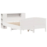 Letto Libreria senza Materasso Bianco 120x190 cm Legno di Pino