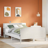 Letto Libreria senza Materasso Bianco 120x190 cm Legno di Pino