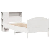 Letto Libreria senza Materasso Bianca 90x200 cm Legno di Pino