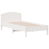 Letto Libreria senza Materasso Bianca 90x200 cm Legno di Pino