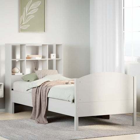 Letto Libreria senza Materasso Bianca 90x200 cm Legno di Pino