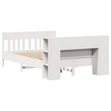 Letto Libreria senza Materasso Bianco 120x200 cm Legno di Pino