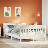 Letto Libreria senza Materasso Bianco 120x200 cm Legno di Pino