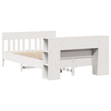 Letto Libreria senza Materasso Bianco 120x190 cm Legno di Pino