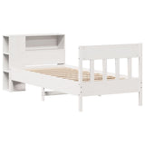 Letto Libreria senza Materasso Bianca 90x200 cm Legno di Pino
