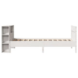 Letto Libreria senza Materasso Bianco 90x190 cm Massello Pino
