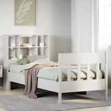 Letto senza Materasso Bianco 90x190 cm in Legno Massello Pino
