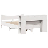 Letto senza Materasso Bianco 120x190 cm Legno Massello di Pino