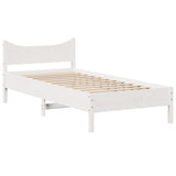 Giroletto senza Materasso Bianco 75x190 Legno Massello di Pino
