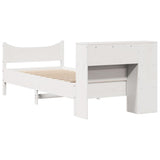 Giroletto senza Materasso Bianco 75x190 Legno Massello di Pino
