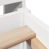 Giroletto senza Materasso Bianco 75x190 Legno Massello di Pino